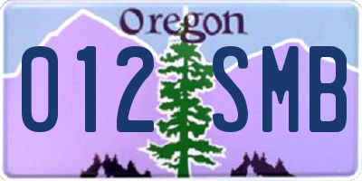 OR license plate 012SMB