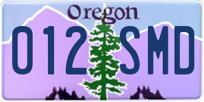 OR license plate 012SMD