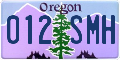 OR license plate 012SMH