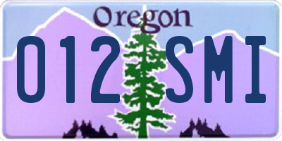 OR license plate 012SMI