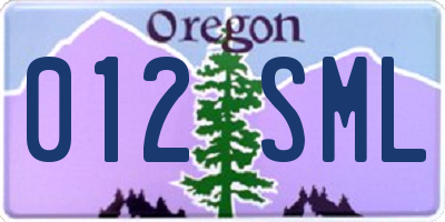 OR license plate 012SML