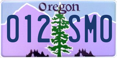 OR license plate 012SMO
