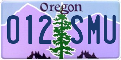 OR license plate 012SMU