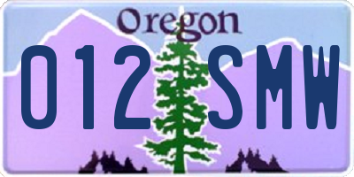 OR license plate 012SMW