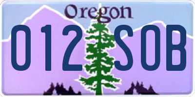 OR license plate 012SOB