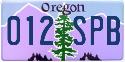 OR license plate 012SPB