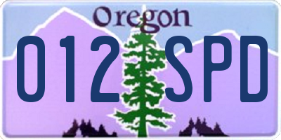 OR license plate 012SPD