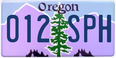 OR license plate 012SPH