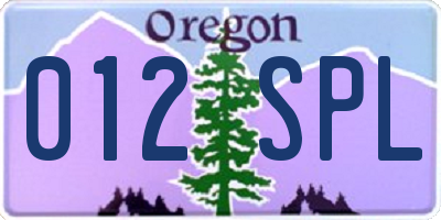 OR license plate 012SPL