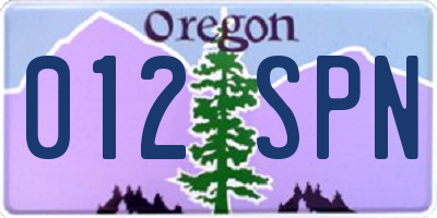 OR license plate 012SPN