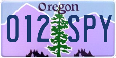 OR license plate 012SPY