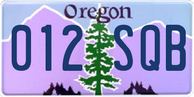 OR license plate 012SQB