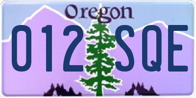OR license plate 012SQE