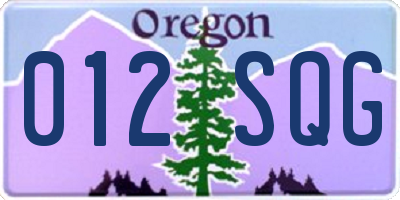 OR license plate 012SQG