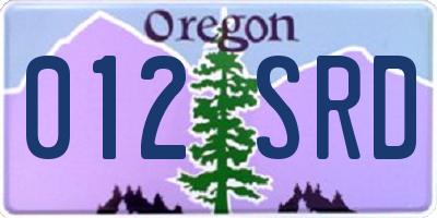 OR license plate 012SRD