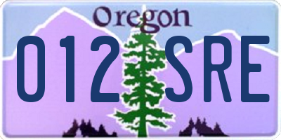 OR license plate 012SRE