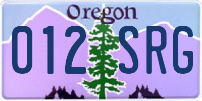 OR license plate 012SRG