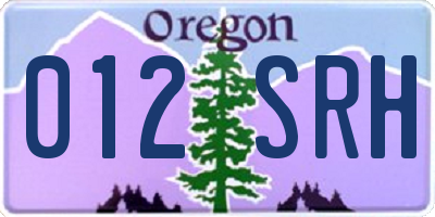 OR license plate 012SRH