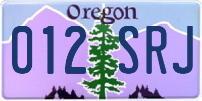 OR license plate 012SRJ