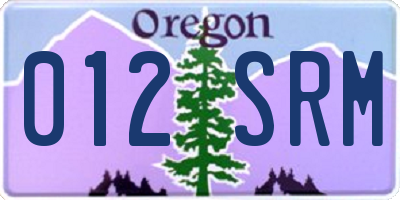OR license plate 012SRM