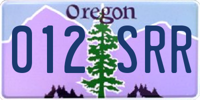 OR license plate 012SRR