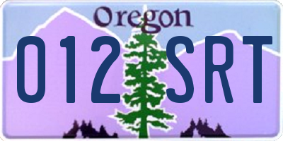 OR license plate 012SRT