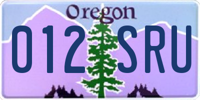 OR license plate 012SRU