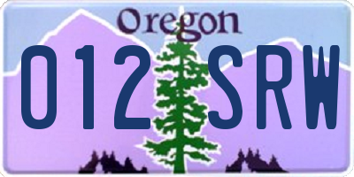 OR license plate 012SRW