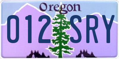 OR license plate 012SRY