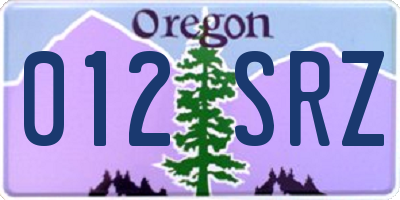 OR license plate 012SRZ
