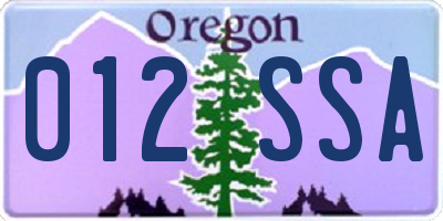OR license plate 012SSA