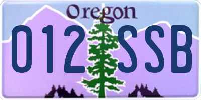 OR license plate 012SSB