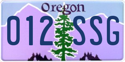 OR license plate 012SSG