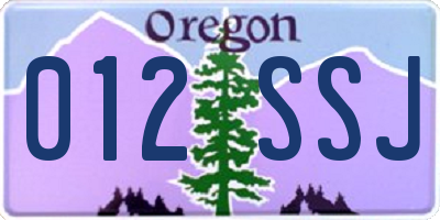 OR license plate 012SSJ