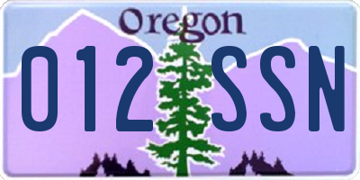 OR license plate 012SSN