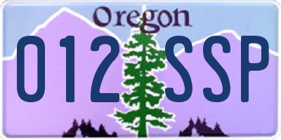 OR license plate 012SSP