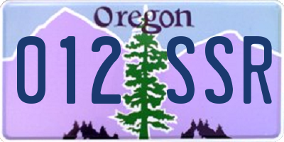 OR license plate 012SSR