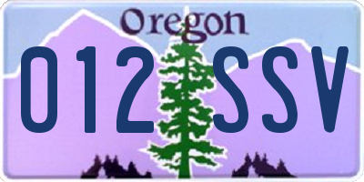 OR license plate 012SSV