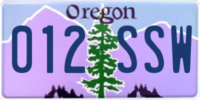 OR license plate 012SSW