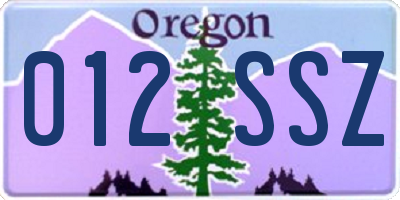 OR license plate 012SSZ