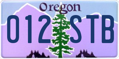 OR license plate 012STB