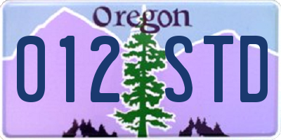 OR license plate 012STD