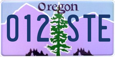 OR license plate 012STE