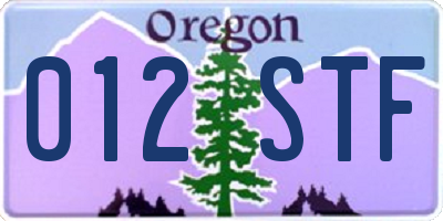 OR license plate 012STF