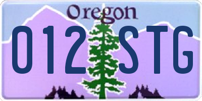 OR license plate 012STG