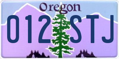 OR license plate 012STJ
