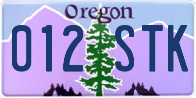 OR license plate 012STK