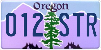 OR license plate 012STR