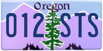 OR license plate 012STS
