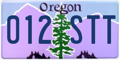 OR license plate 012STT